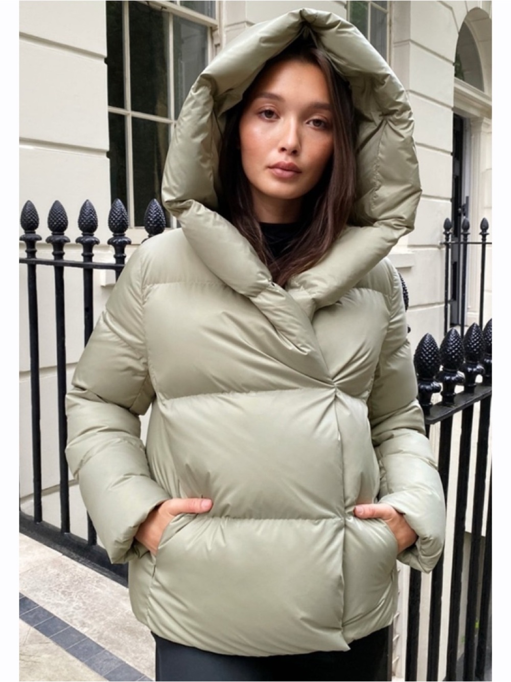 Babaton The Duvet Goose Down Puffer Jacket Green Women’s Size Small Green 700+
